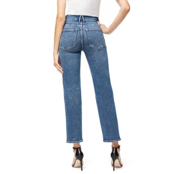 Good American Twist Seam Crop Straight Leg Jean - Picture 3 of 11